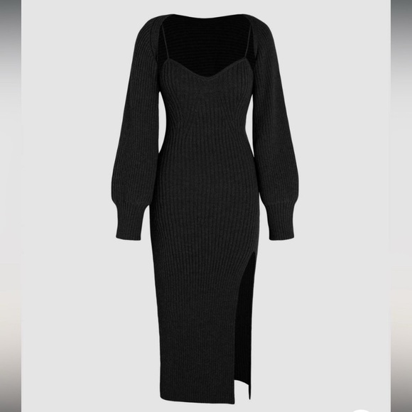 Cider Dresses & Skirts - Viral Cider Elegant Black Knit Dress